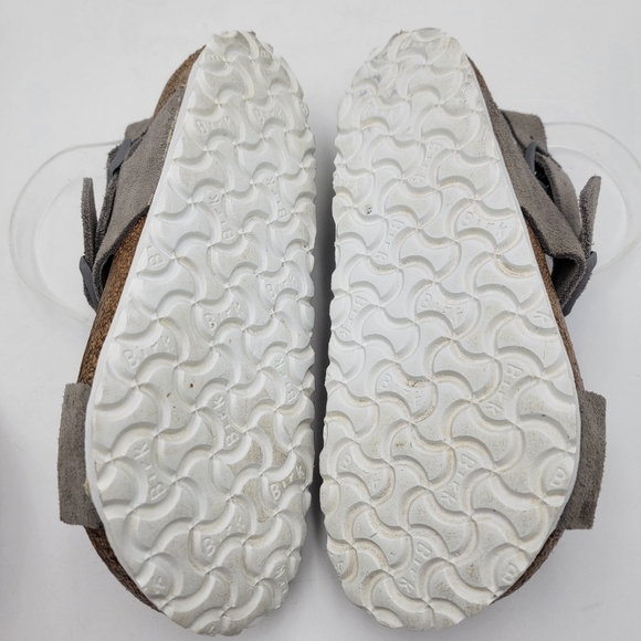 Birkenstock Tulum Stone Beige Coin Suede Soft Footbed Regular Sz EU 37 US 6.5 - Picture 7 of 11